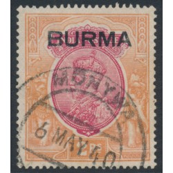 BURMA - 1937 2Rp carmine/orange Indian KGV definitive, used – SG # 14