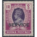 BURMA - 1946 1Rp violet/maroon KGVI definitive, o/p SERVICE, MNH – SG # O37