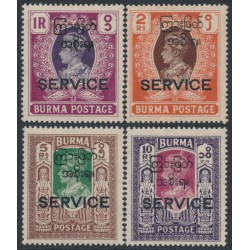 BURMA - 1947 1Rp to 10Rp KGVI set of 4, o/p SERVICE & Burmese Govt., MH – SG # O50-O53