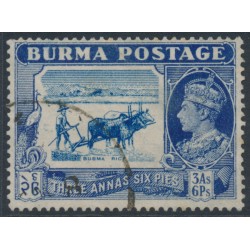 BURMA - 1938 3a6p blue Rice Farming, used – SG # 27