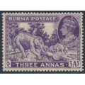 BURMA - 1938 3a dull violet Elephants and Teak Trees, MH – SG # 26