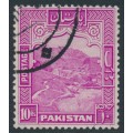 PAKISTAN - 1948 10Rp magenta Khyber Pass, perf. 12:12, used – SG # 41a