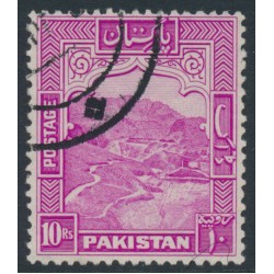 PAKISTAN - 1948 10Rp magenta Khyber Pass, perf. 12:12, used – SG # 41a