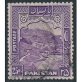 PAKISTAN - 1948 25Rp violet Khyber Pass, perf. 12, no watermark, used – SG # 43a