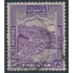 PAKISTAN - 1948 25Rp violet Khyber Pass, perf. 12, no watermark, used – SG # 43a