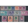 BURMA - 1947 3p to 10Rp KGVI definitives set of 15, o/p Burmese Govt., MNH – SG # 68-82