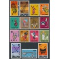 SINGAPORE - 1968 1c to $10 Singaporean Culture set of 15, MNH – SG # 101-115