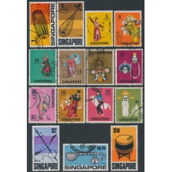 SINGAPORE - 1968 1c to $10 Singaporean Culture set of 15, used – SG # 101-115