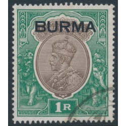 BURMA - 1937 1Rp chocolate/green Indian KGV definitive, used – SG # 13
