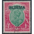 BURMA - 1937 10Rp green/scarlet Indian KGV definitive, used – SG # 16