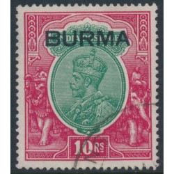 BURMA - 1937 10Rp green/scarlet Indian KGV definitive, used – SG # 16