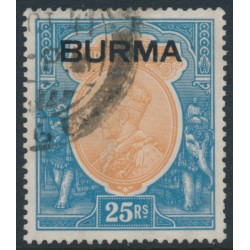 BURMA - 1937 25Rp orange/blue Indian KGV definitive, used – SG # 18