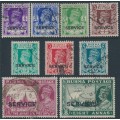 BURMA - 1939 3p to 8a KGVI definitives short set of 9, o/p SERVICE, used – SG # O15-O23