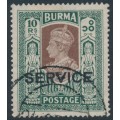 BURMA - 1939 10Rp brown/myrtle KGVI definitive, o/p SERVICE, used – SG # O27