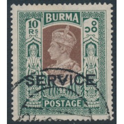 BURMA - 1939 10Rp brown/myrtle KGVI definitive, o/p SERVICE, used – SG # O27