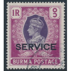 BURMA - 1946 1Rp violet/maroon KGVI definitive, o/p SERVICE, used – SG # O37