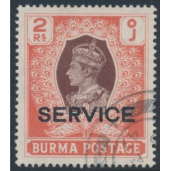 BURMA - 1946 2Rp brown/orange KGVI definitive, o/p SERVICE, used – SG # O38