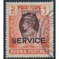BURMA - 1947 2Rp brown/orange KGVI, o/p SERVICE & Burmese Govt., used – SG # O51