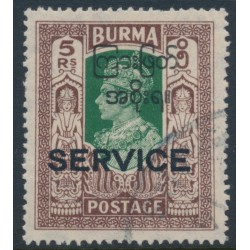 BURMA - 1947 5Rp green/brown KGVI, o/p SERVICE & Burmese Govt., used – SG # O52