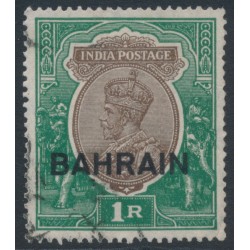 BAHRAIN - 1933 1Rp chocolate/green Indian KGV definitive, used – SG # 12