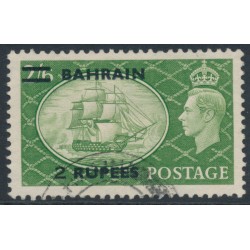 BAHRAIN - 1955 2Rp on 2/6 yellow-green GB KGVI definitive, type III, used – SG # 77b