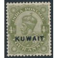 KUWAIT - 1923 4a deep olive Indian KGV definitive, MNH – SG # 8