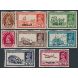 KUWAIT - 1939 ½a to 12a Indian KGVI definitives set of 8, MNH – SG # 36-46
