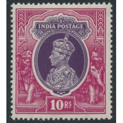 INDIA - 1937 10Rp purple/claret KGVI, multiple star watermark, MH – SG # 262