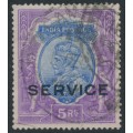 INDIA - 1913 5Rp ultramarine/violet KGV overprinted SERVICE, used – SG # O93