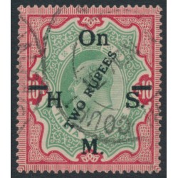 INDIA - 1925 2R on 10R green/scarlet KEVII, o/p On H.M.S., used – SG # O101