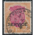 INDIA - 1930 2R carmine/orange KGV, stars watermark, o/p SERVICE, used – SG # O118
