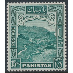PAKISTAN - 1957 15Rp blue-green Khyber Pass, perf. 13, MH – SG # 42b