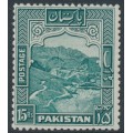 PAKISTAN - 1948 15Rp blue-green Khyber Pass, perf. 12, MNH – SG # 42