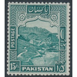 PAKISTAN - 1948 15Rp blue-green Khyber Pass, perf. 12, MNH – SG # 42