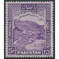 PAKISTAN - 1948 25Rp violet Khyber Pass, perf. 14, no watermark, MH – SG # 43