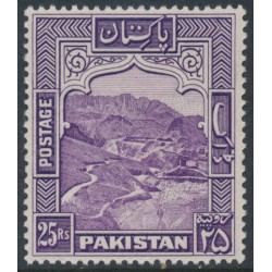 PAKISTAN - 1948 25Rp violet Khyber Pass, perf. 14, no watermark, MH – SG # 43