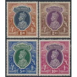 INDIA - 1937 1Rp to 10Rp KGVI, multi star watermark, MH – SG # 259-262