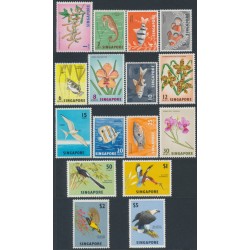 SINGAPORE - 1962 1c to $5 Flowers, Birds & Fish set of 16, MNH – SG # 63-77