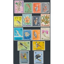 SINGAPORE - 1962 1c to $5 Flowers, Birds & Fish set of 16, MNH – SG # 63-77