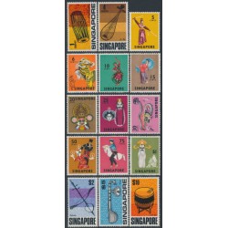 SINGAPORE - 1968 1c to $10 Singaporean Culture set of 15, MNH – SG # 101-115