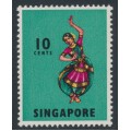 SINGAPORE - 1970 10c Bharatanatyam, glazed paper, MNH – SG # 105a
