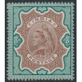 INDIA - 1895 3Rp brown/green QV, MH – SG # 108