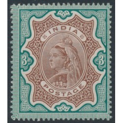 INDIA - 1895 3Rp brown/green QV, MH – SG # 108