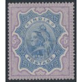 INDIA - 1895 5Rp ultramarine/violet QV, MH – SG # 109