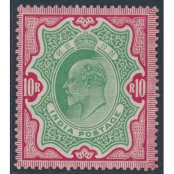 INDIA - 1909 10Rp green/carmine KEVII, MH – SG # 144