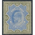 INDIA - 1909 15Rp blue/olive-brown KEVII, MH – SG # 146