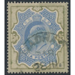 INDIA - 1909 15Rp blue/olive-brown KEVII, used – SG # 146