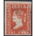 INDIA - 1855 1a red QV, die III, imperforate, used – SG # 15