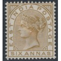 INDIA - 1876 6a pale brown QV, elephant watermark, MH – SG # 81