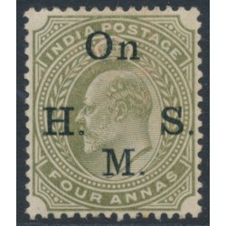 INDIA - 1902 4a olive KEVII, overprinted On H.M.S., MH – SG # O60